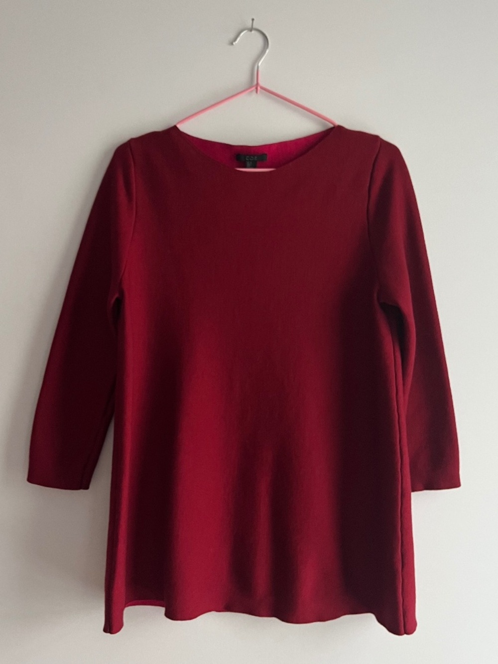 COS raspberry wool tunic - Size M